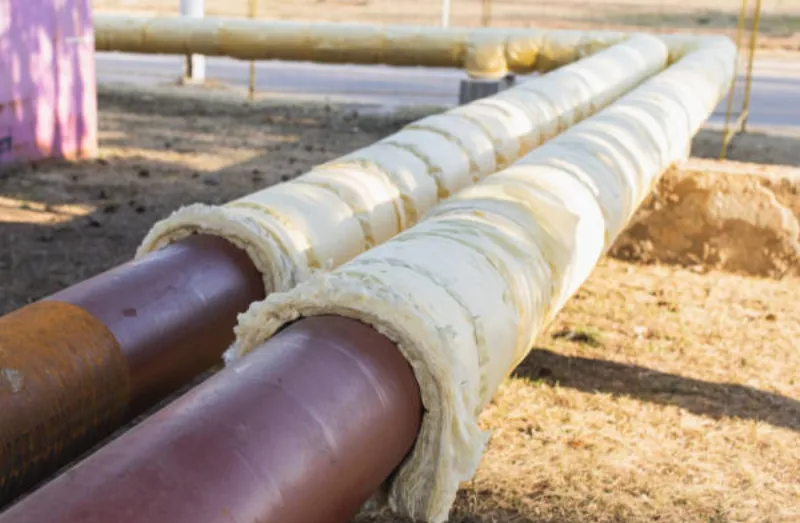 An insulated natural gas pipeline.